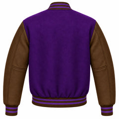 Purple and Brown Wool Varsity Jacket