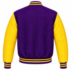 Purple and Gold Wool Varsity Jacket