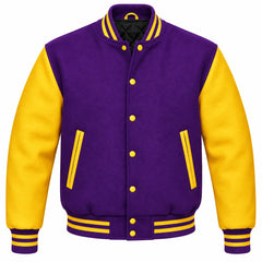 Purple and Gold Wool Varsity Jacket