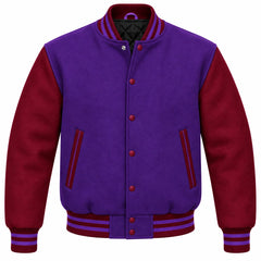 Purple and Maroon Wool Varsity Jacket