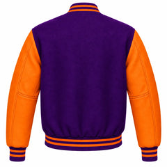 Purple and Orange Wool Varsity Jacket