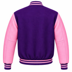 Purple and Pink Wool Varsity Jacket