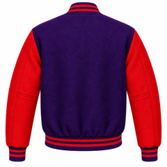 Purple and Red Wool Varsity Jacket