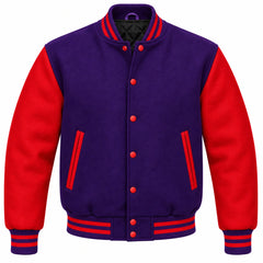 Purple and Red Wool Varsity Jacket