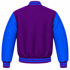 Purple and Royal Blue Wool Varsity Jacket