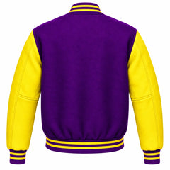 Purple and Yellow Wool Letterman Jacket