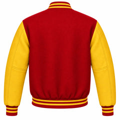 Red and Gold Wool Letterman Jacket