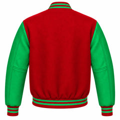 Red and Green Wool Letterman Jacket