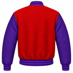 Red and Purple Wool Varsity Jacket