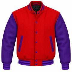 Red and Purple Wool Varsity Jacket
