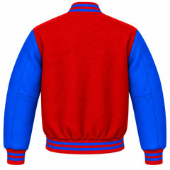 Red and Royal Blue Wool Varsity Jacket