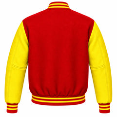Red and Yellow Wool Varsity Jacket