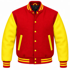 Red and Yellow Wool Varsity Jacket