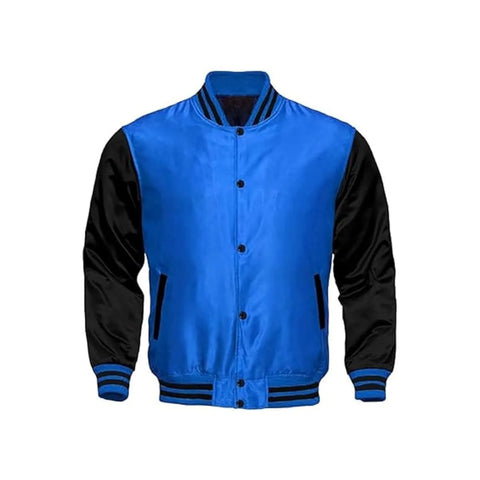 Royal Blue and Black Satin Jacket