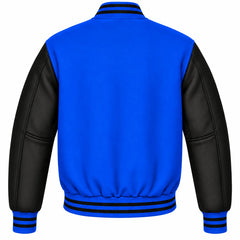 Royal Blue and Black Wool Letterman Jacket