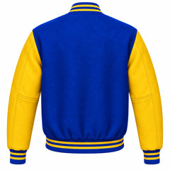 Royal Blue and Gold Wool Varsity Jacket