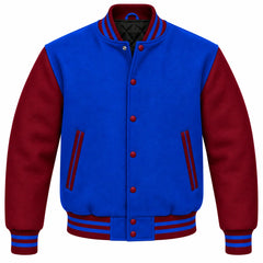 Royal Blue and Maroon Wool Varsity Jacket