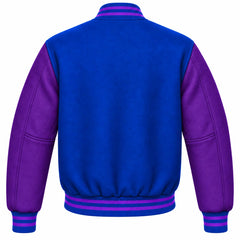 Royal Blue and Purple Wool Varsity Jacket