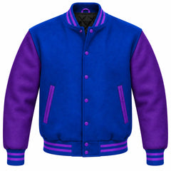 Royal Blue and Purple Wool Varsity Jacket
