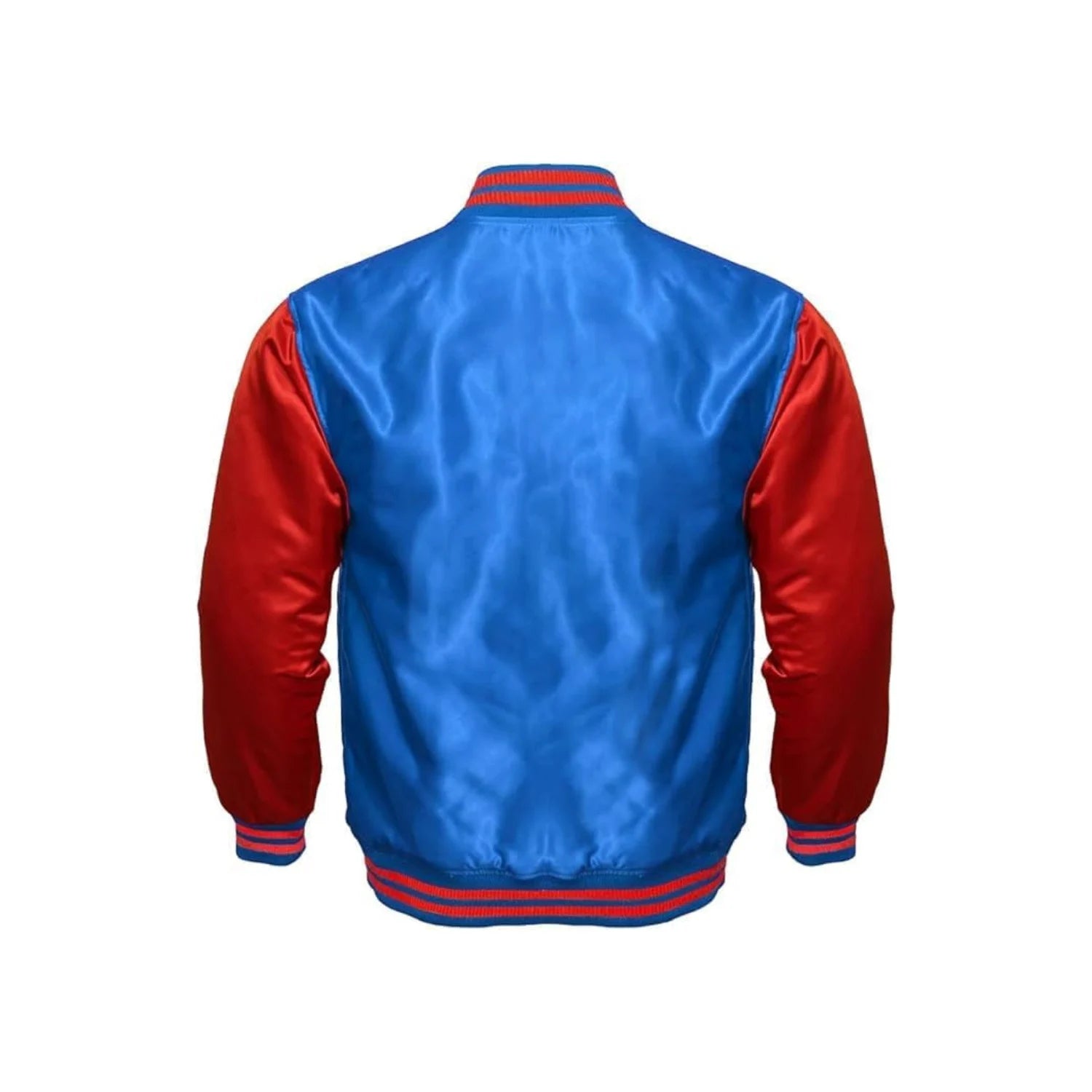 Royal Blue and Red Satin Jacket Back Side