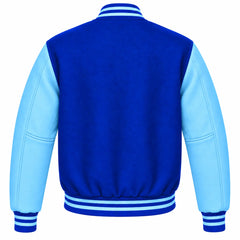 Royal Blue and Sky Blue Wool Varsity Jacket