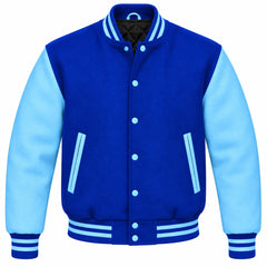 Royal Blue and Sky Blue Wool Varsity Jacket