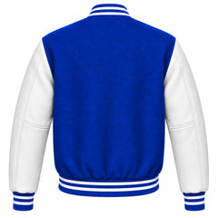 Royal Blue and White Wool Varsity Jacket