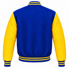 Royal Blue and Yellow Wool Varsity Jacket