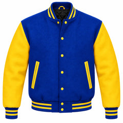 Royal Blue and Yellow Wool Varsity Jacket