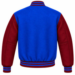 Royal Blue and Maroon Wool Varsity Jacket