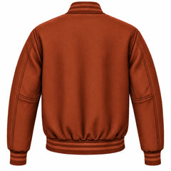 Rust Wool Letterman Jacket
