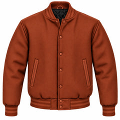 Rust Wool Letterman Jacket