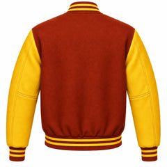 Rust and Gold Wool Varsity Jacket