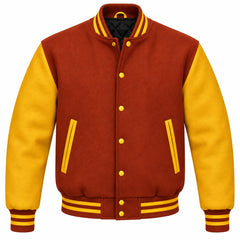 Rust and Gold Wool Varsity Jacket