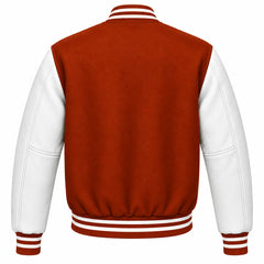 Rust and White Wool Varsity Jacket