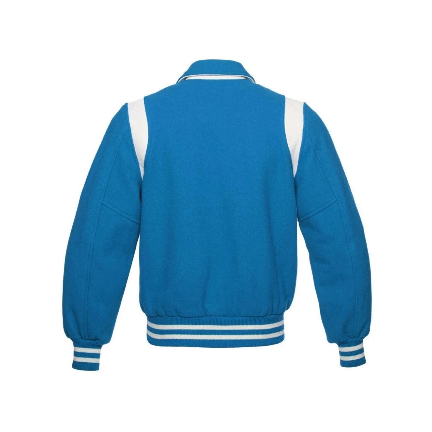 Sky Blue Vintage Varsity Jacket Back Side