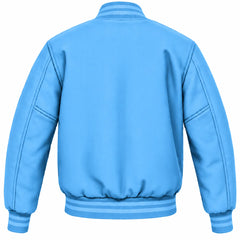 Sky Blue Wool Letterman Jacket