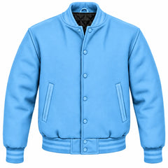 Sky Blue Wool Letterman Jacket