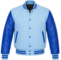 Sky Blue and Royal Blue Varsity Jacket