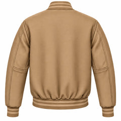 Tan Wool Varsity Jacket