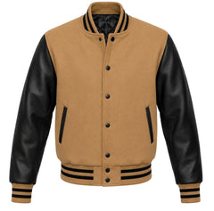 Tan and Black Varsity Jacket