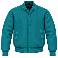 Teal Wool Varsity Jacket