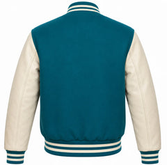 Teal and Cream Varsity Jacket