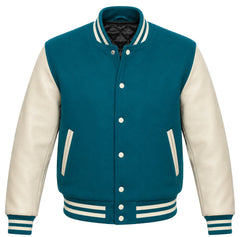 Teal and Cream Varsity Jacket