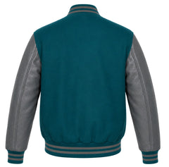 Teal and Grey Letterman Jacket