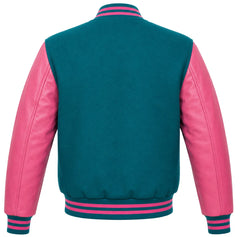 Teal and Pink Varsity Jacket