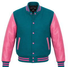 Teal and Pink Varsity Jacket