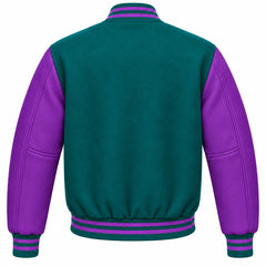 Teal and Purple Wool Varsity Jacket