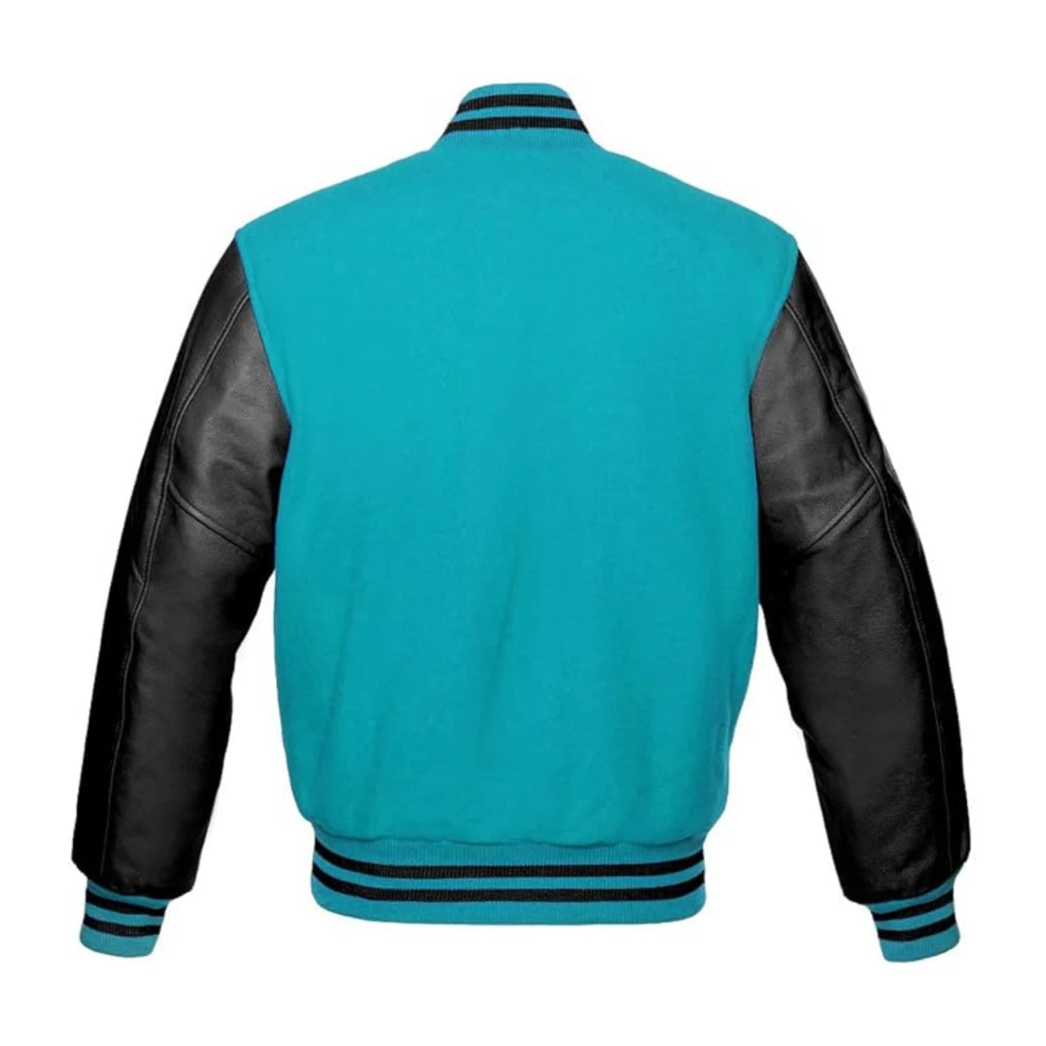 Tiffany Wool and Black Leather Varsity Jacket Back Side