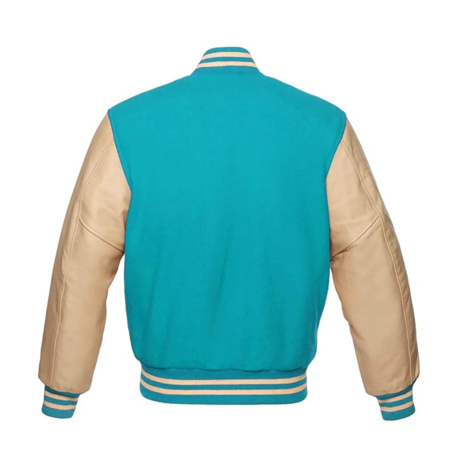 Tiffany Wool and Cream Leather Varsity Jacket Back Side